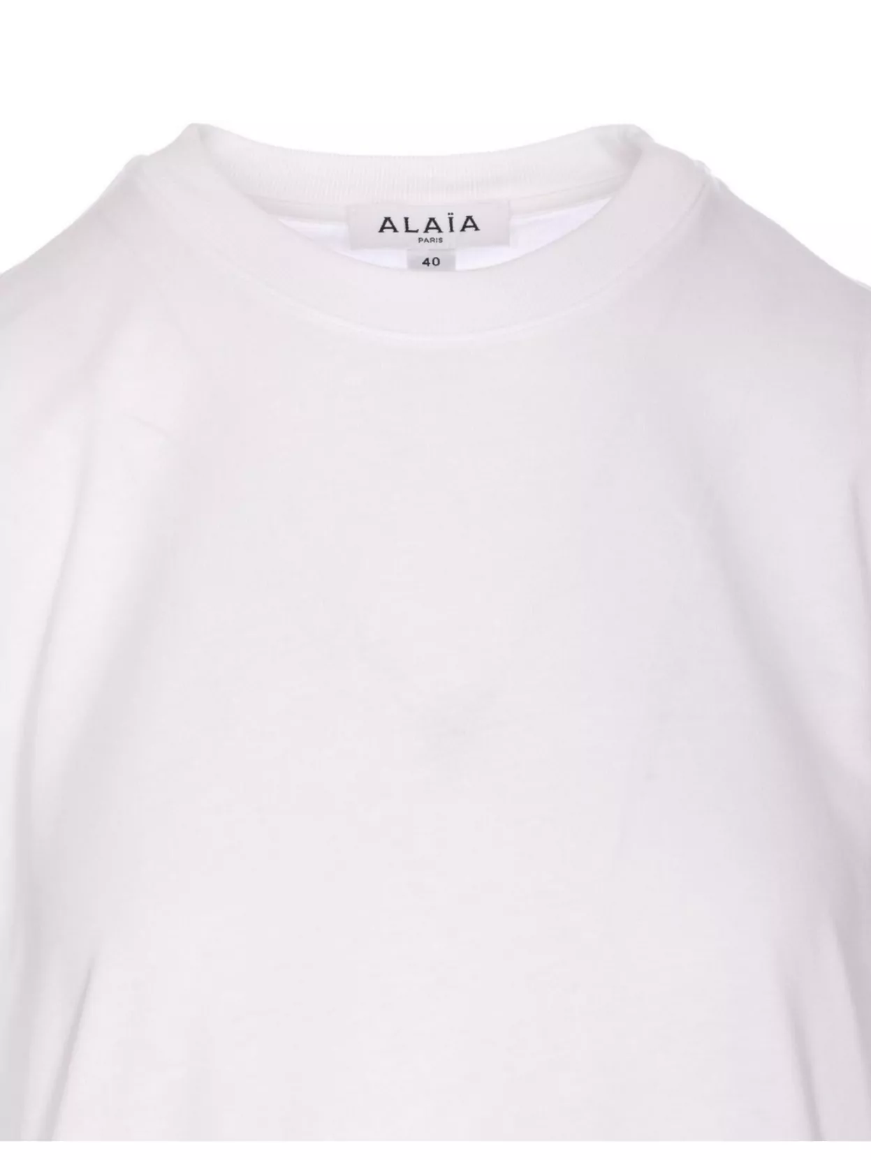 Shop Alaïa Crewneck Peplum Hem Short Sleeves Top In White