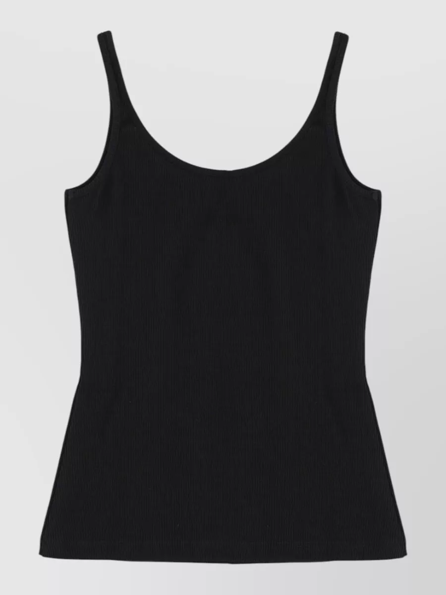Off-White Logo Ribbed Tank Top Scoop Neck