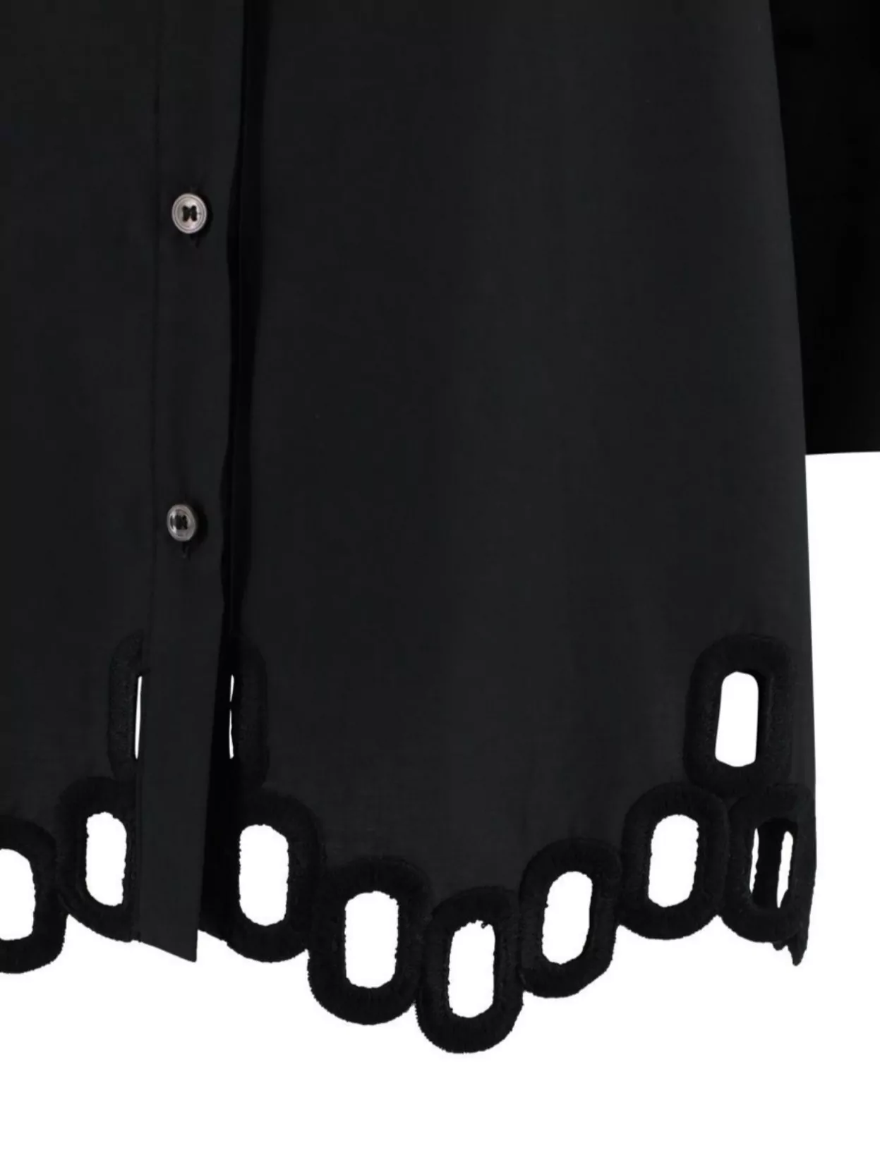 Whyci Hem Detail Shirt With Sleeves And V-neck