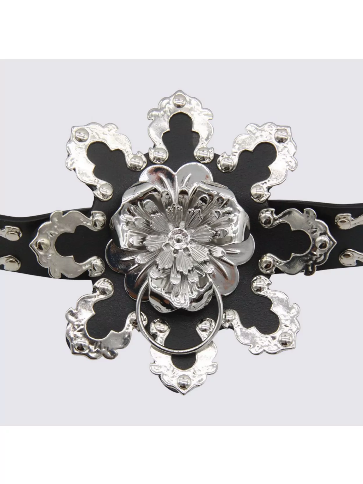 Blumarine Decorative Floral Studded Metal Belts