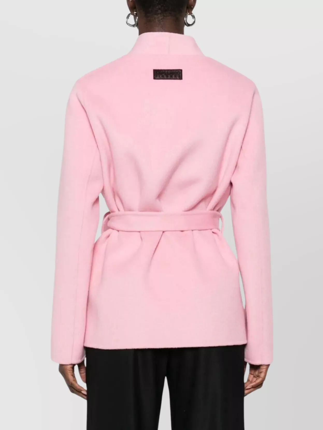 Ermanno Firenze Belted Long Sleeve Coat Side Pockets