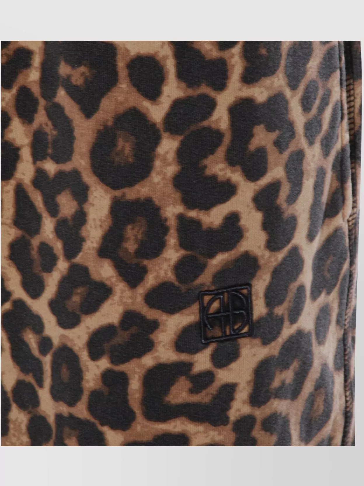 Anine Bing Animal Print Trousers Cuffed Hem