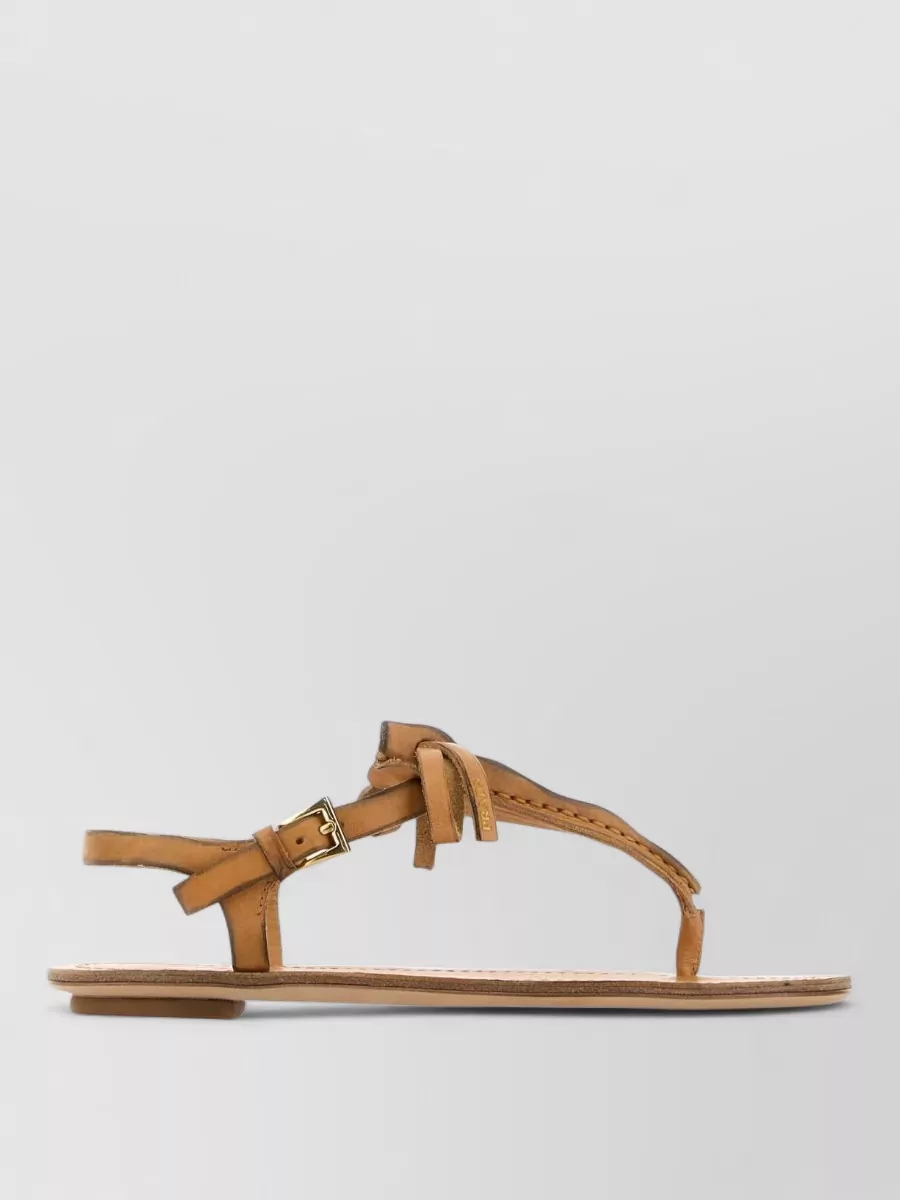 Prada leather thong sandals