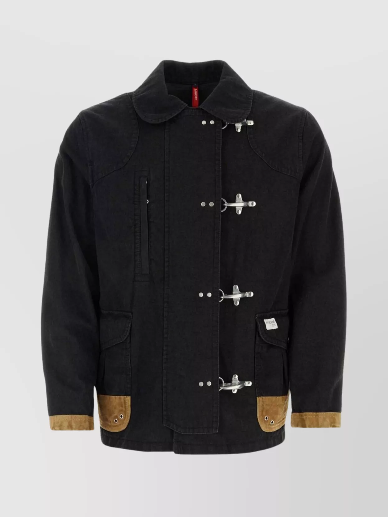 Shop Fay Cotton Jacket With Corduroy Collar And Contrast Elbow Patches