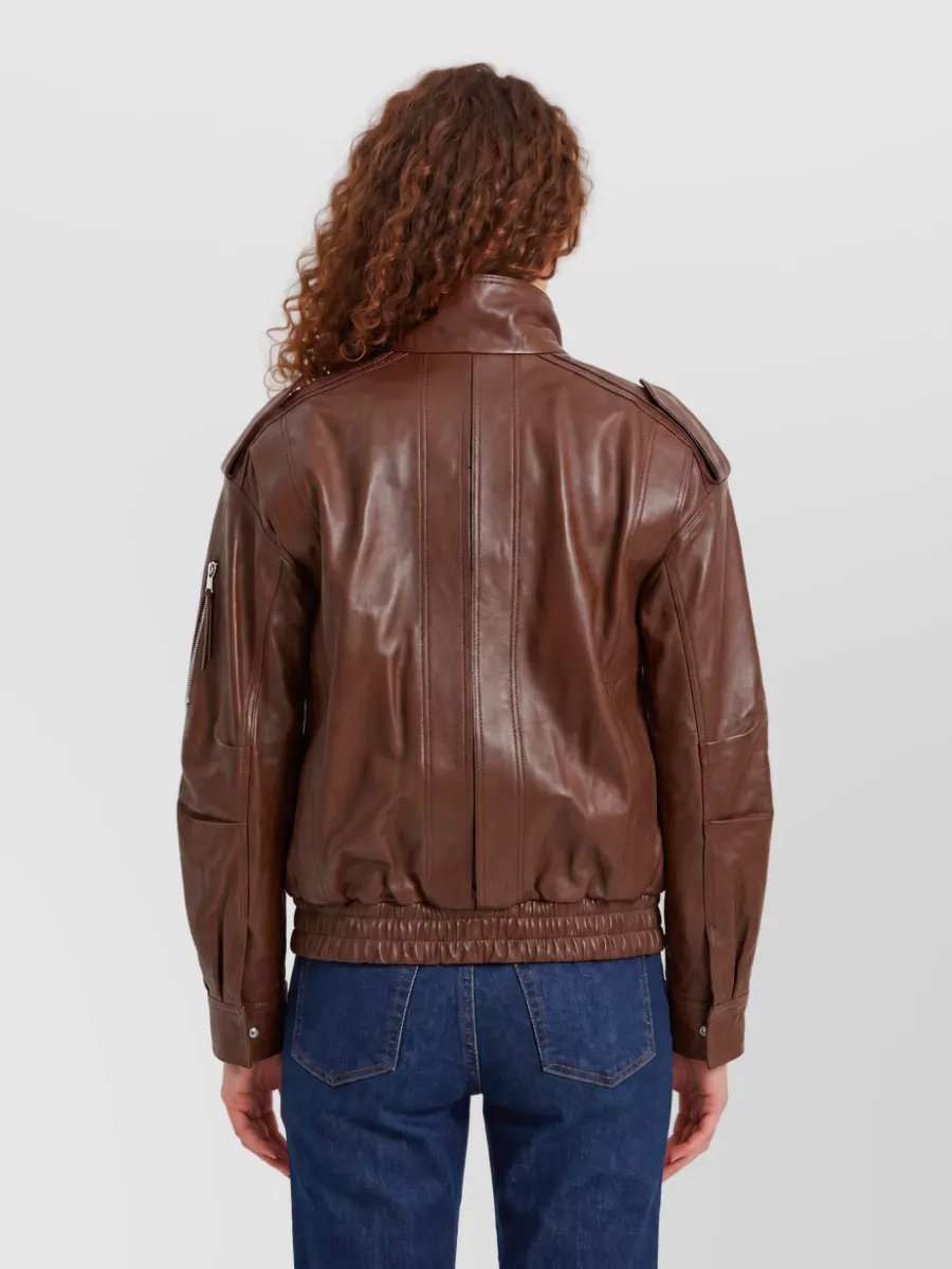 The Frankie Shop Lamb Leather Bomber Jacket