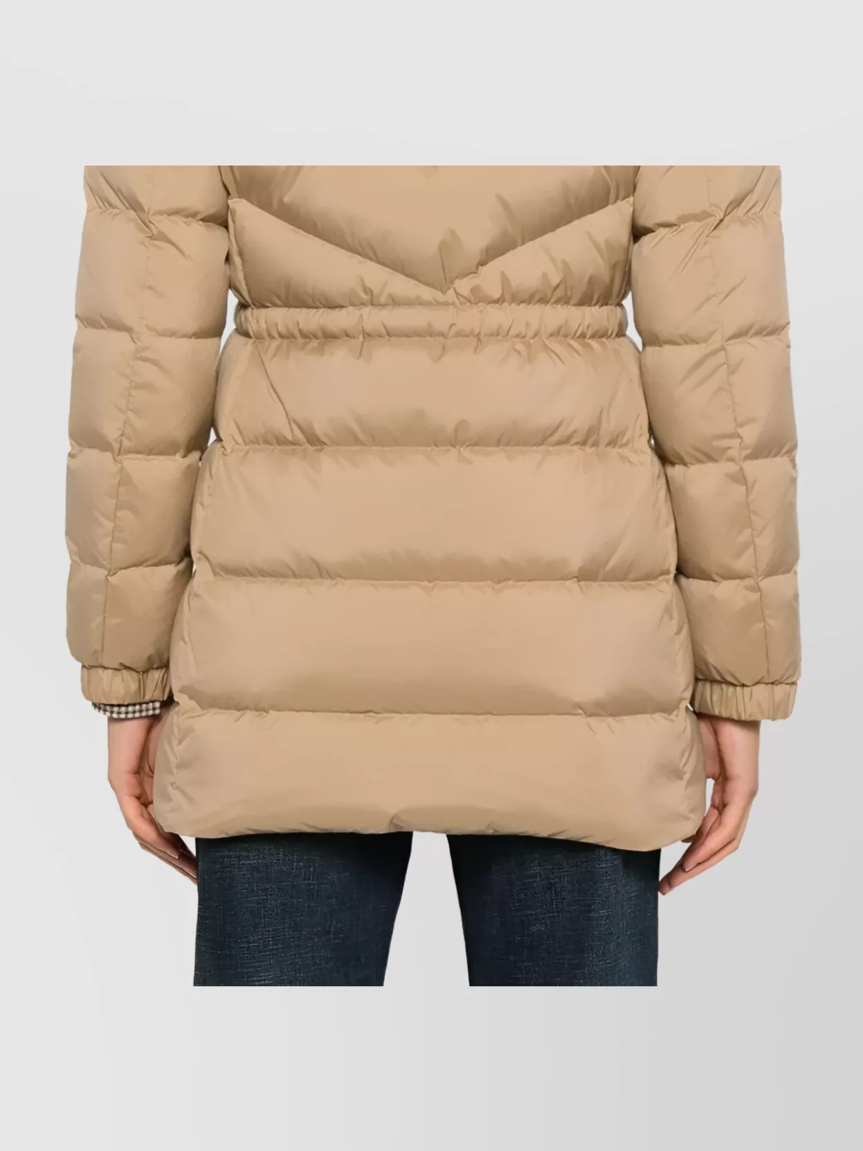 Woolrich Long Hooded Quilted Jacket And Pockets
