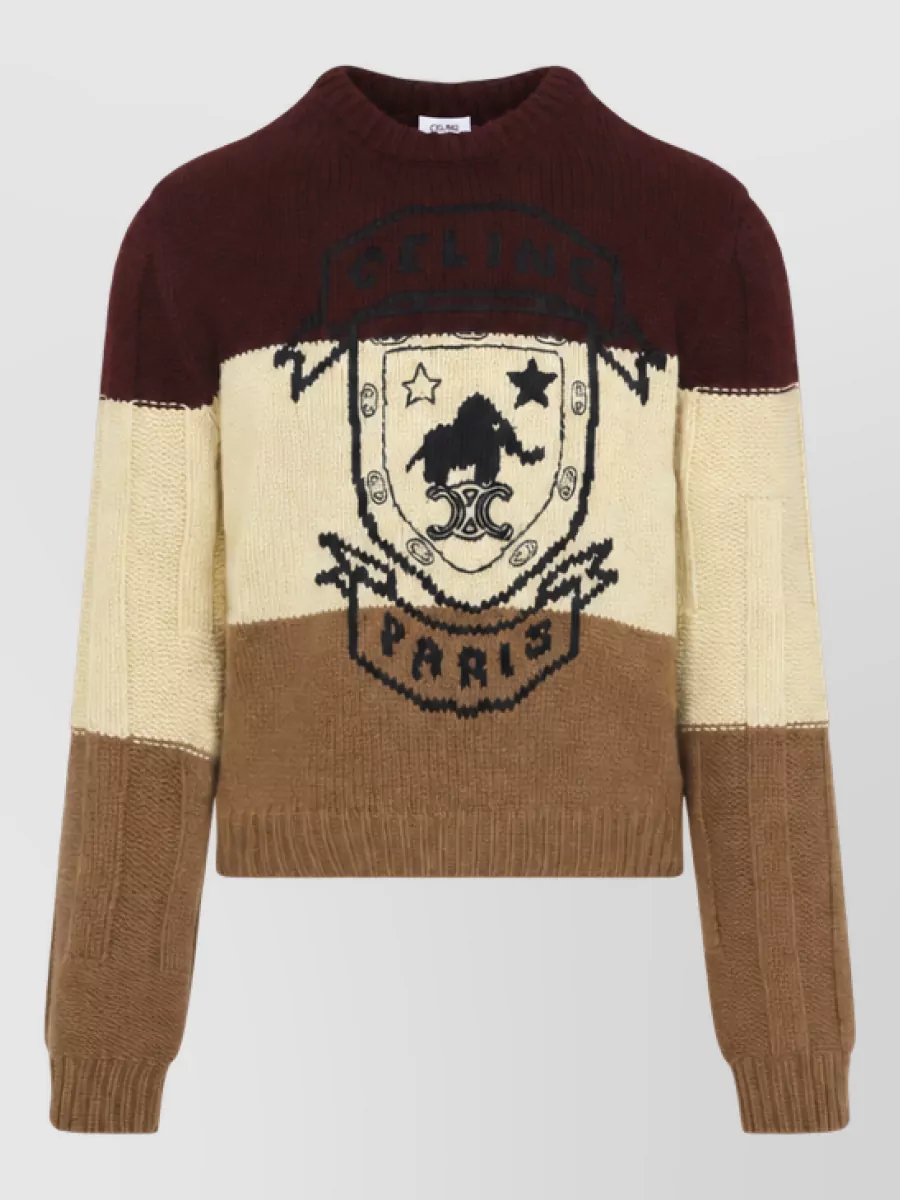 Celine cashmere relaxed-fit striped crew-neck sweater