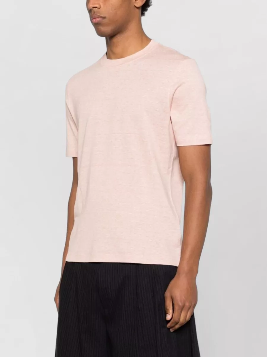 Brunello Cucinelli Linen Blend Crew Neck Short Sleeve T-Shirt