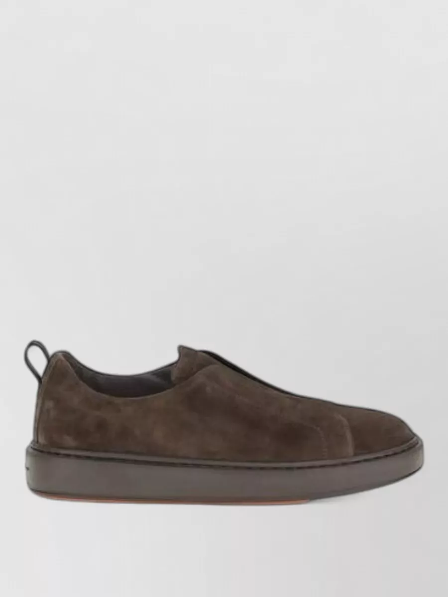 Santoni Leather Low-Top Slip-On Sneakers