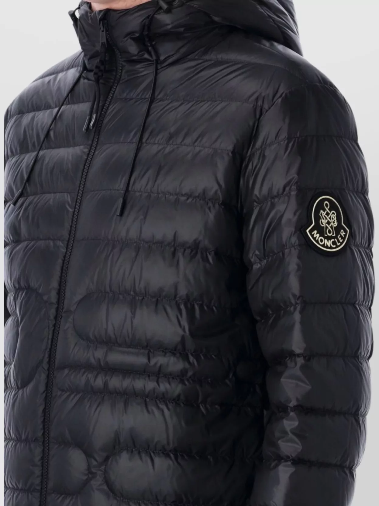 Moncler Puffer Jacket With Elastic Hood And Slim Fit