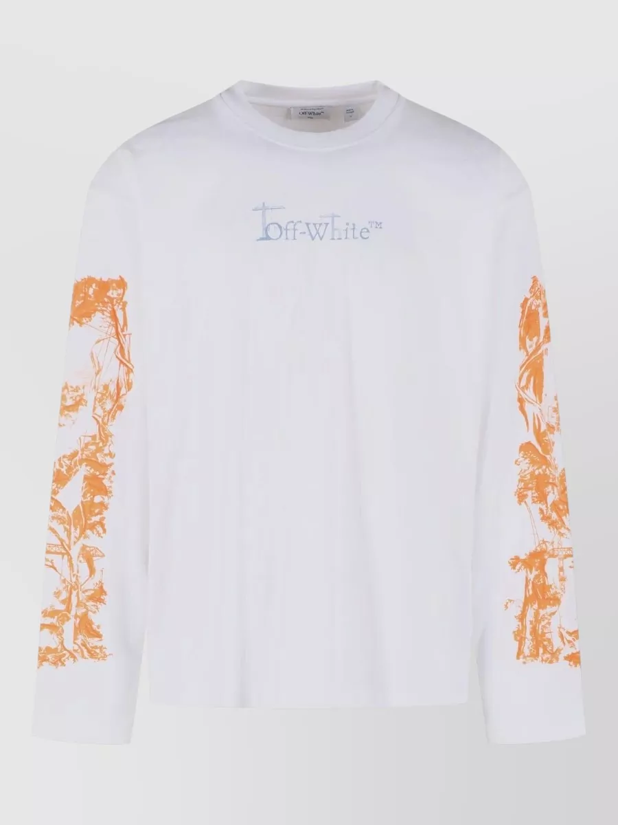 Off-White Cotton Printed T-Shirt