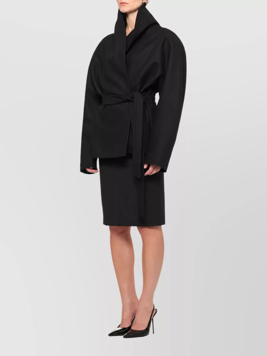 The Andamane Belted Wool Cashmere Single Breasted Coat