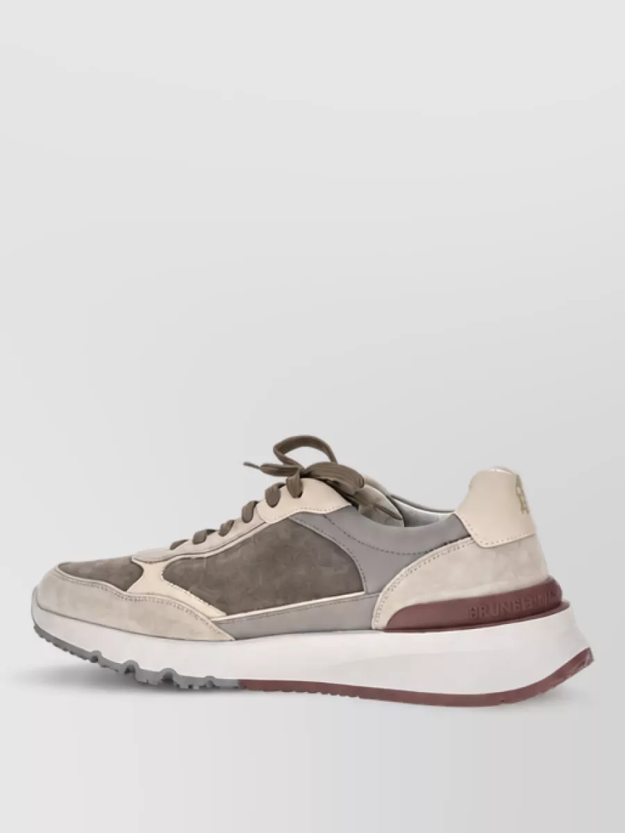 Brunello Cucinelli Calf Leather Chunky Low-Top Sneakers