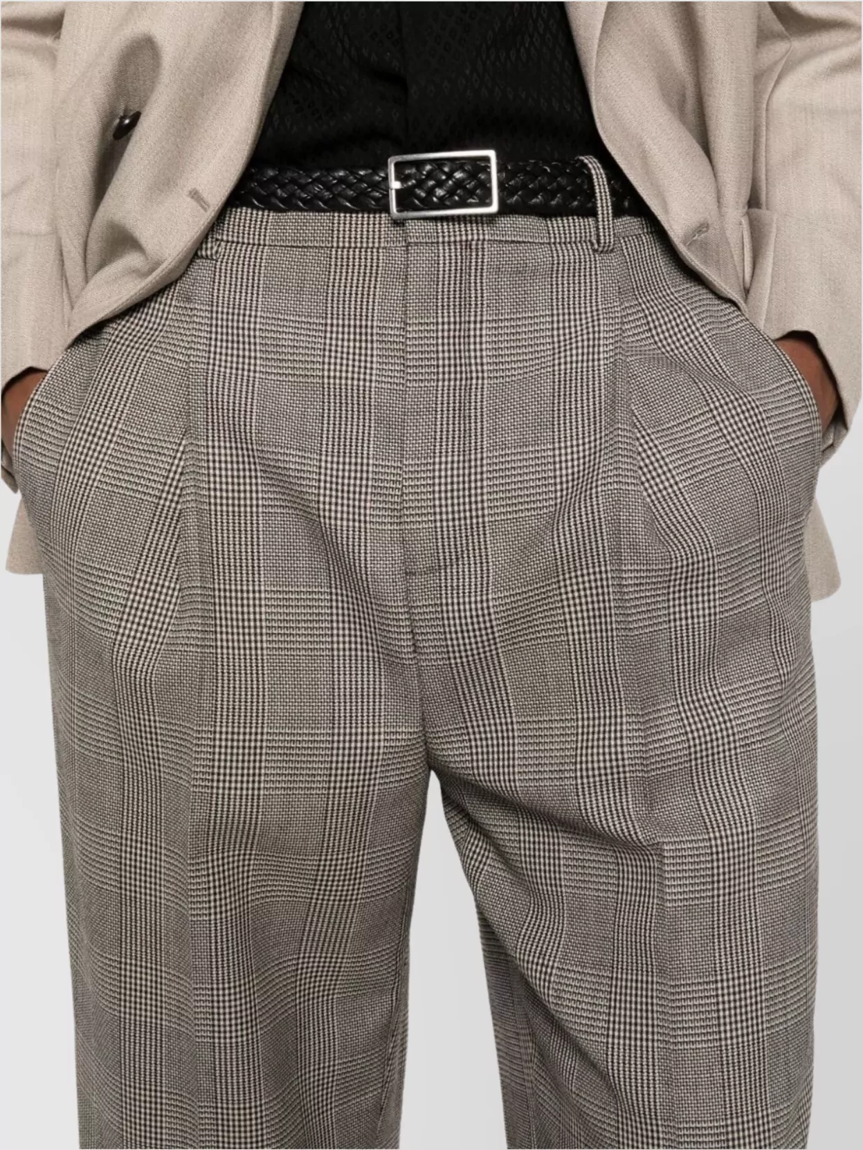 Saint Laurent Straight Leg Pleated Front Trousers