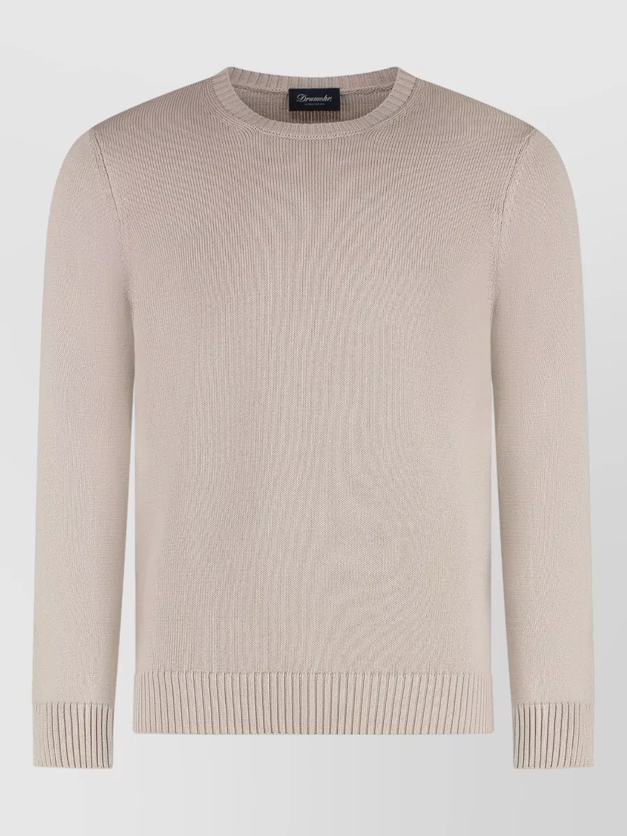 Drumohr Cotton ribbed crew-neck sweater