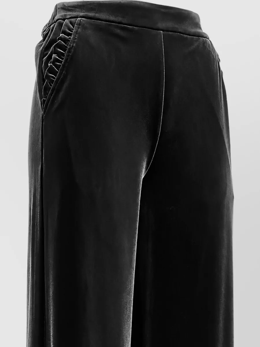 Emporio Armani Velvet Wide-Leg Trousers