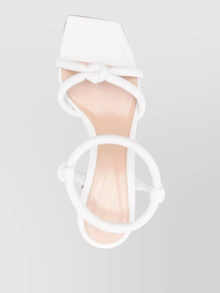 Gianvito Rossi Strappy Block Heel Sandals With Knotted Straps In White