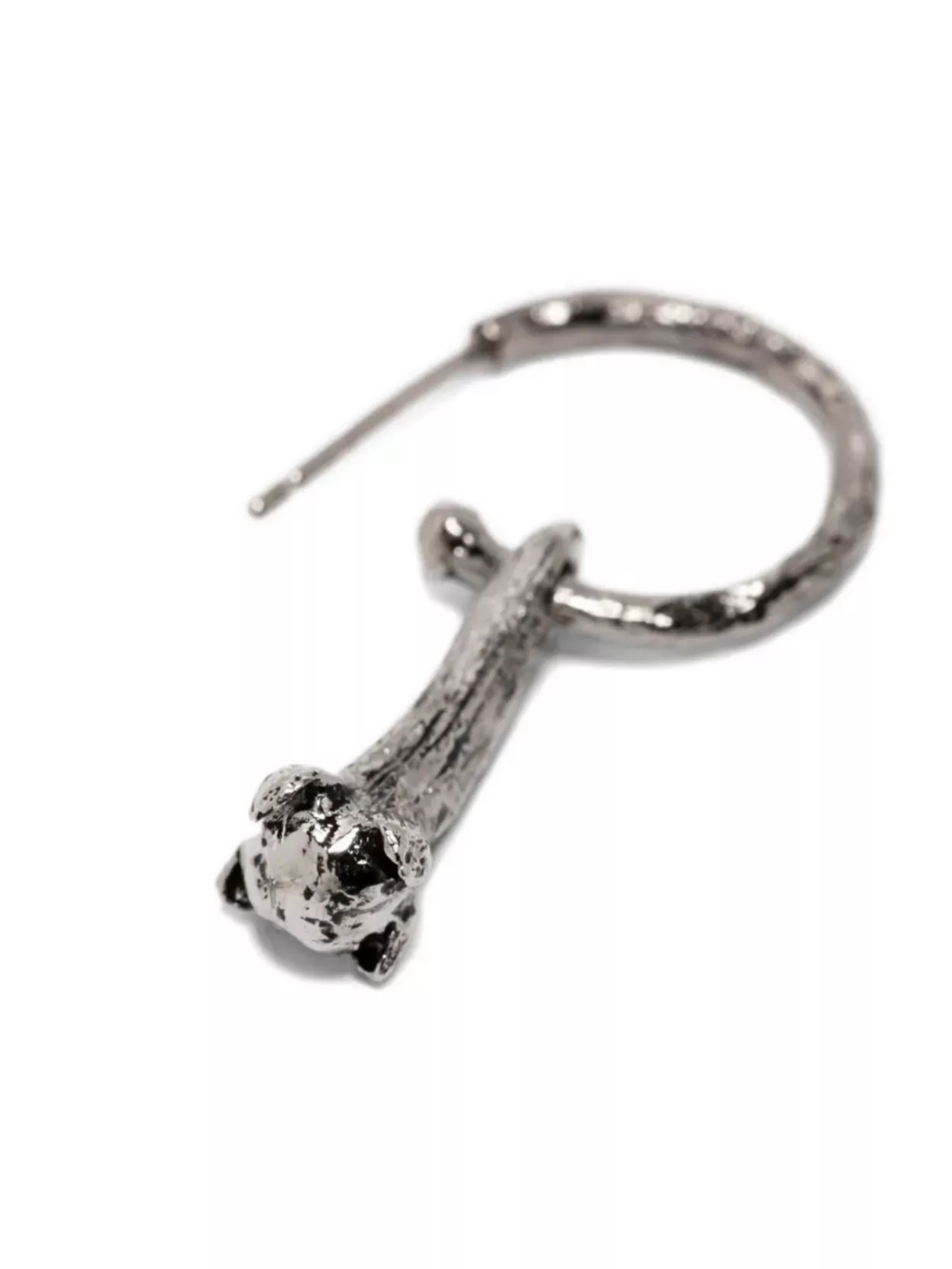 Lemaire Organic Hoop Drop Earrings Textured Finish