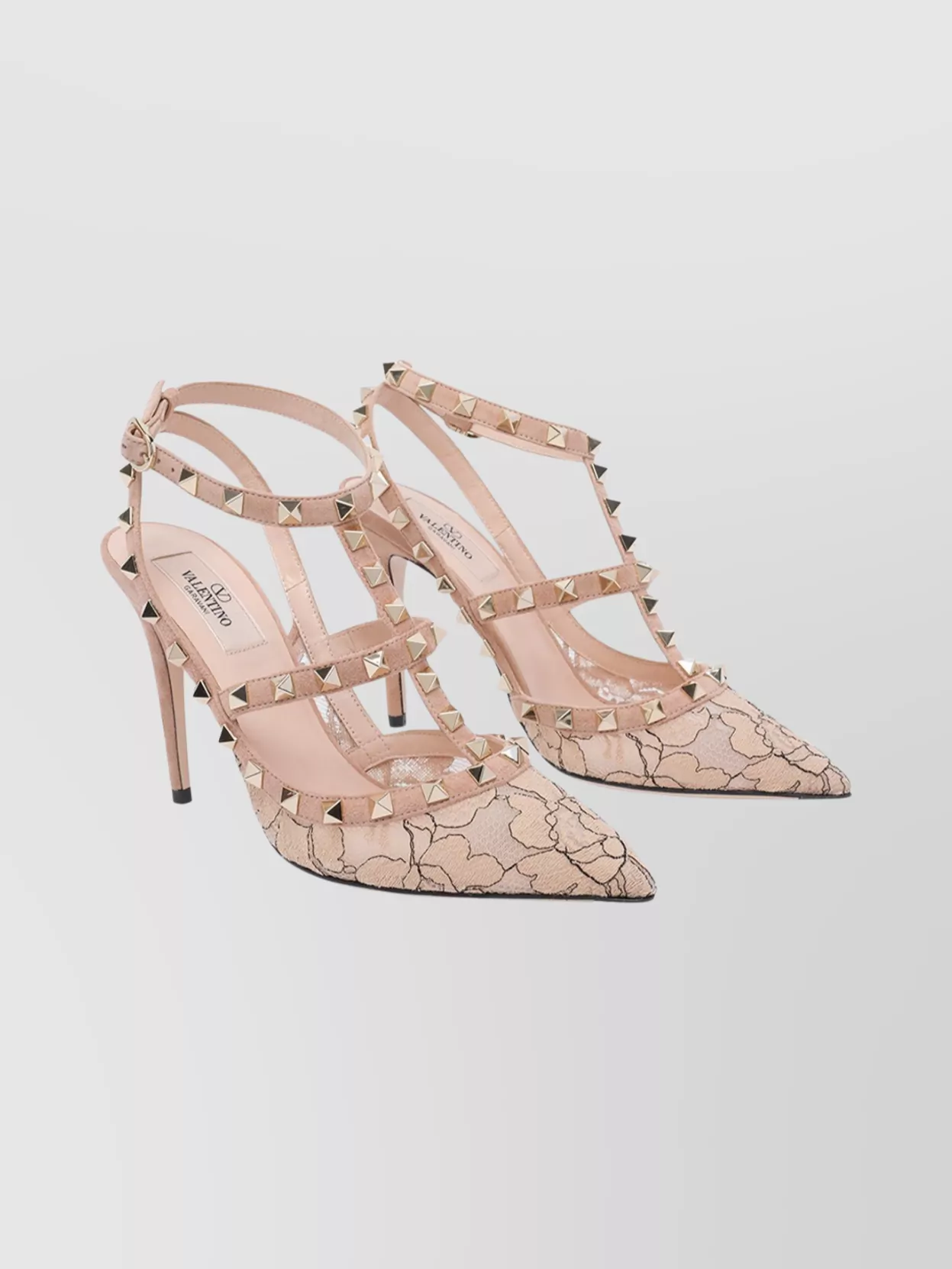 Valentino Chic Animal Print Floral Studded Pumps In Multi