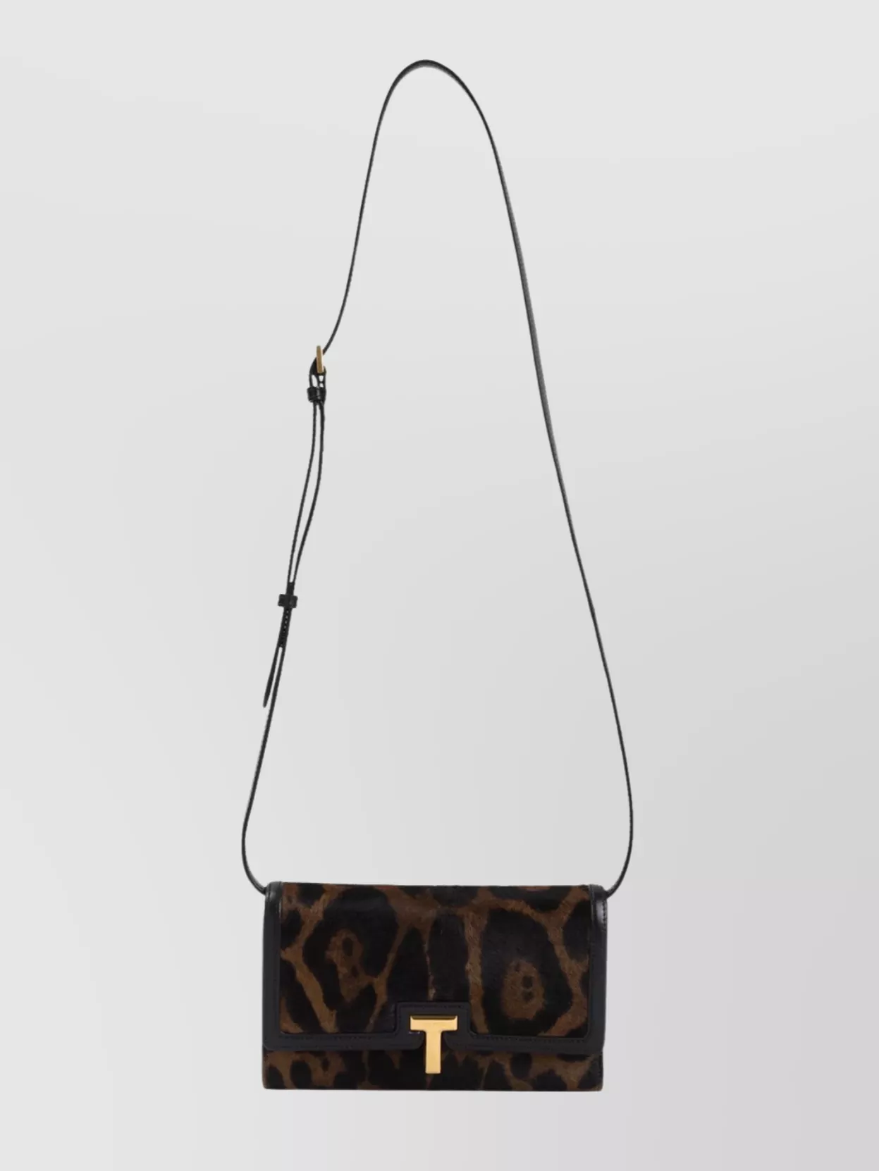 Tom Ford Leopard Wallet Shoulder Strap In Blue
