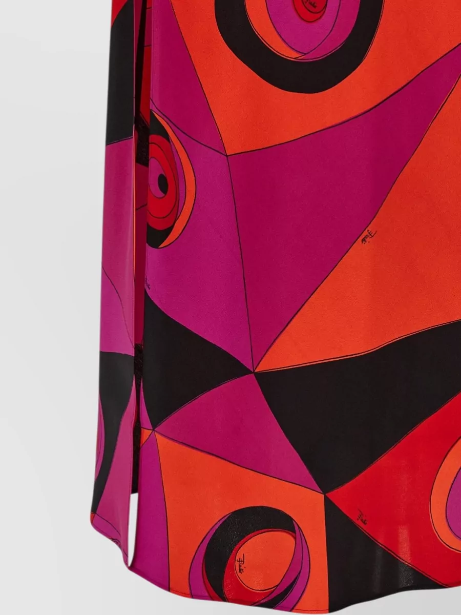 Pucci Silk Printed V-Neck Sleeveless Maxi Dress