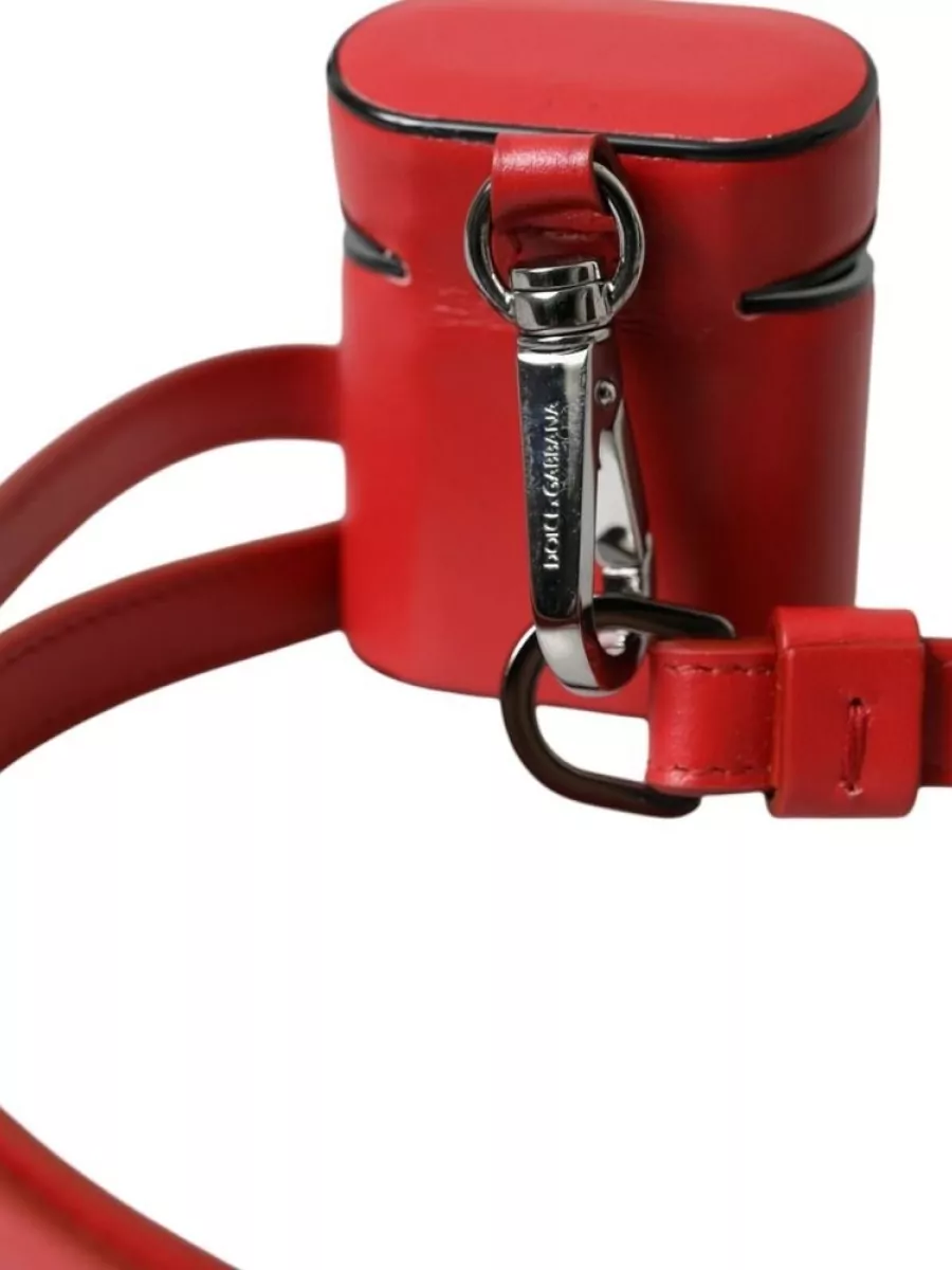 Dolce&Gabbana Leather Logo Print Strap Airpods Case