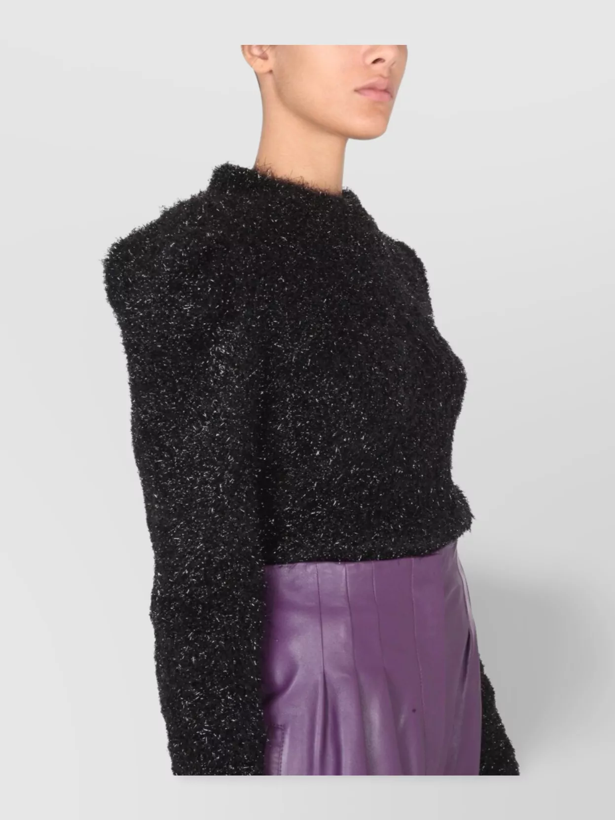 Alberta Ferretti Knit Top Textured Shoulder Pads