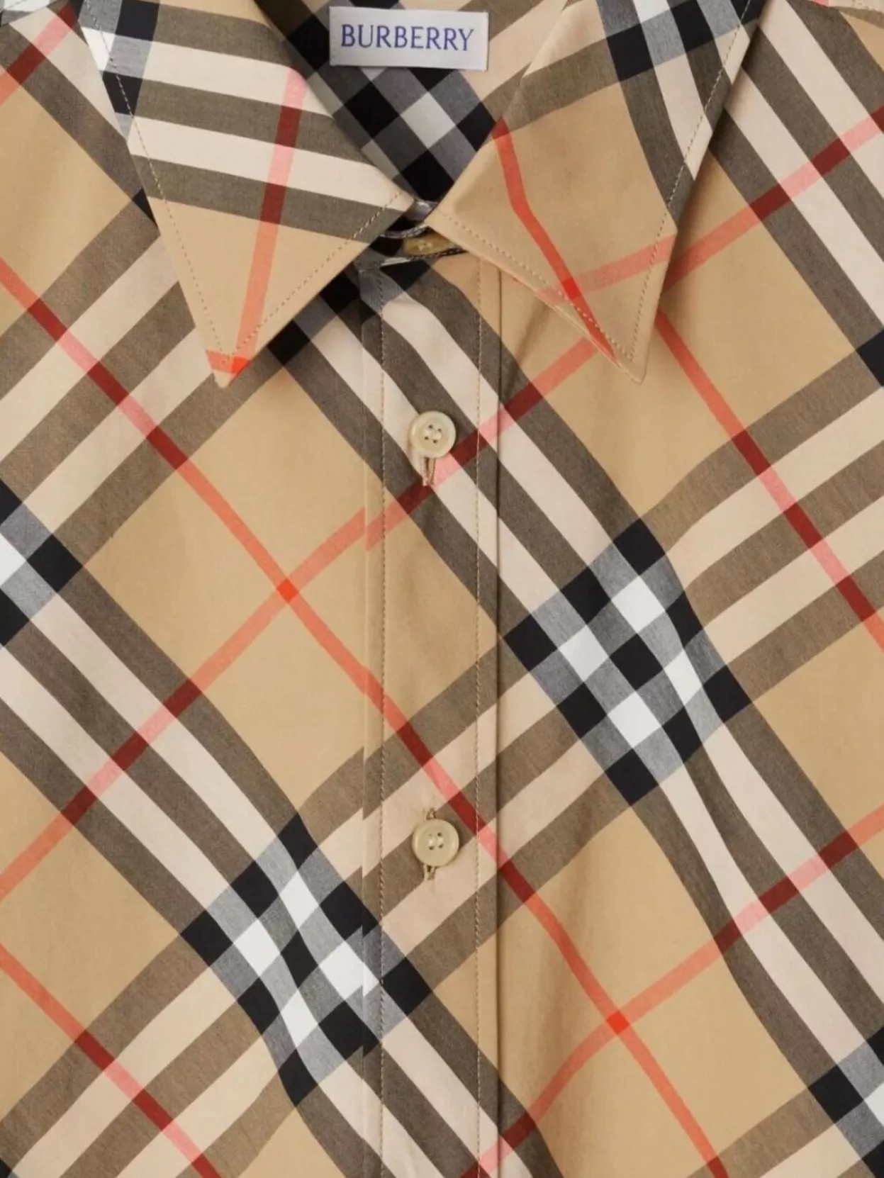 Burberry Checked Cotton Shirt Short Sleeves