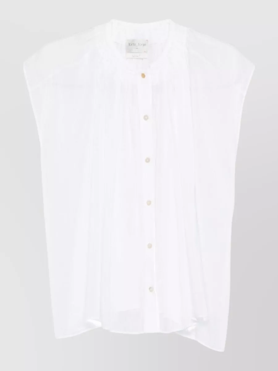 Forte Forte Cotton Silk Gathered Cap Sleeve Blouse