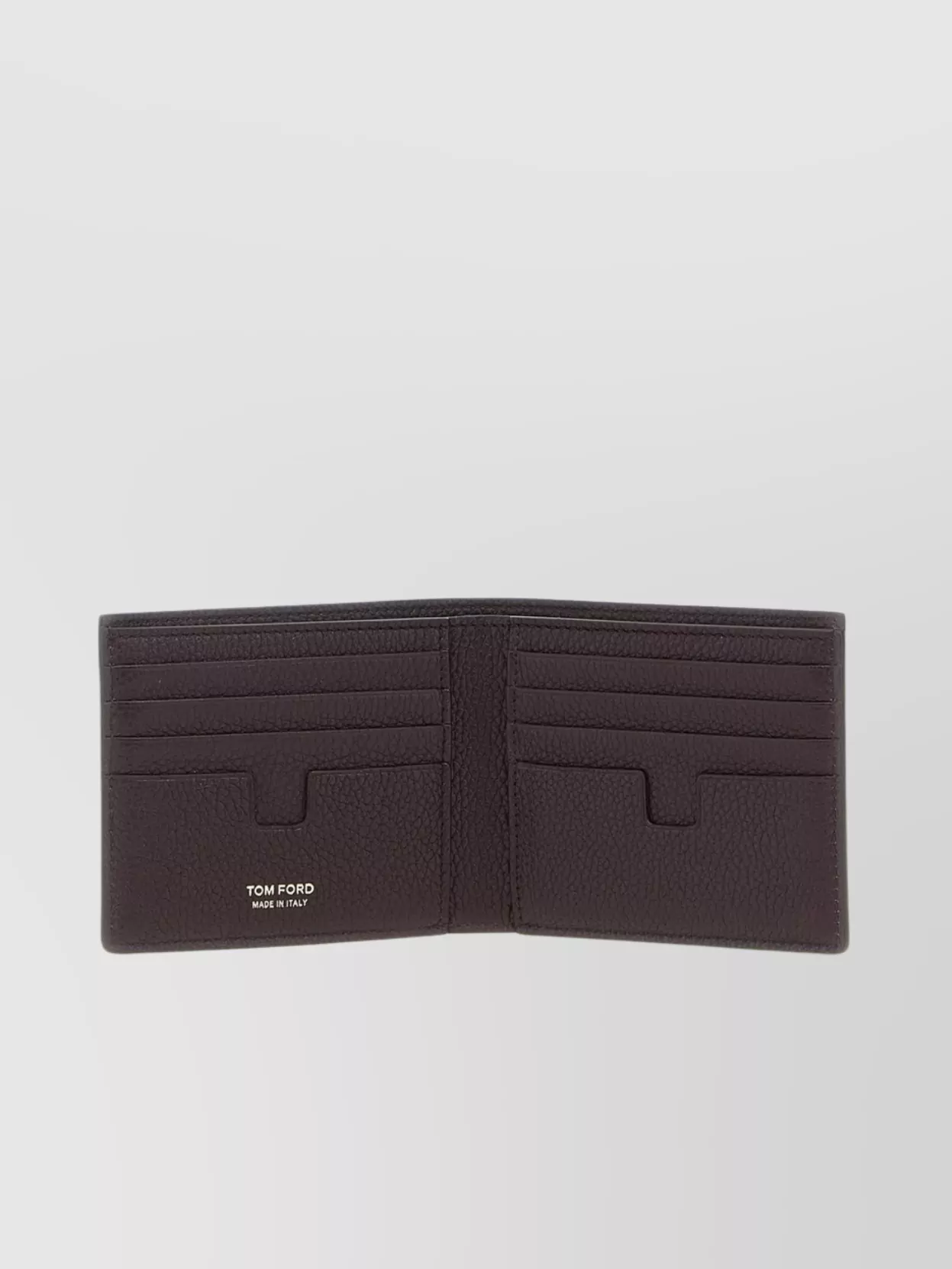 Tom Ford Soft Grain Leather T Line Classic Bifold Wallet In Brown