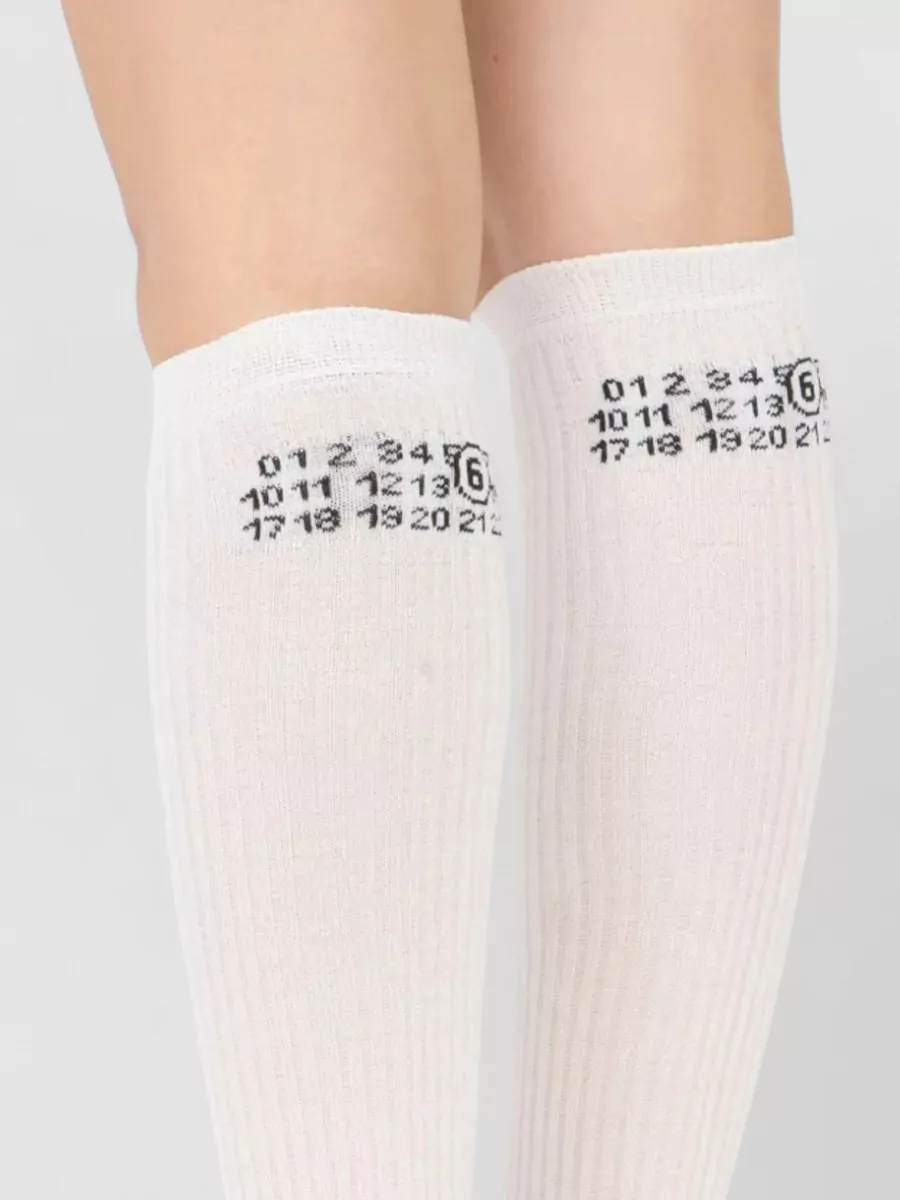 Mm6 Maison Margiela Ribbed Logo Socks