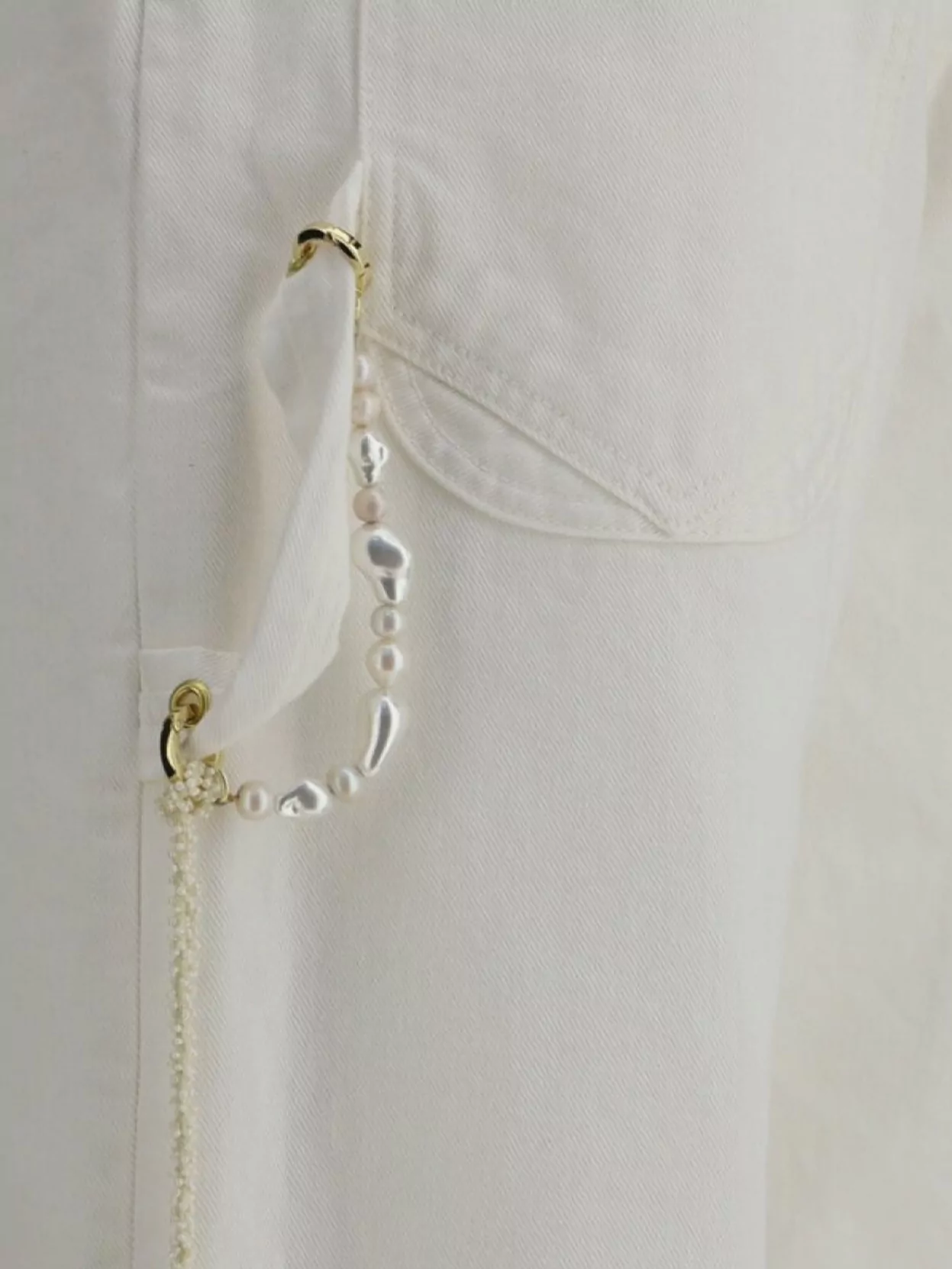 Darkpark White Carpenter Lisa Cotton Denim Jeans In Gray