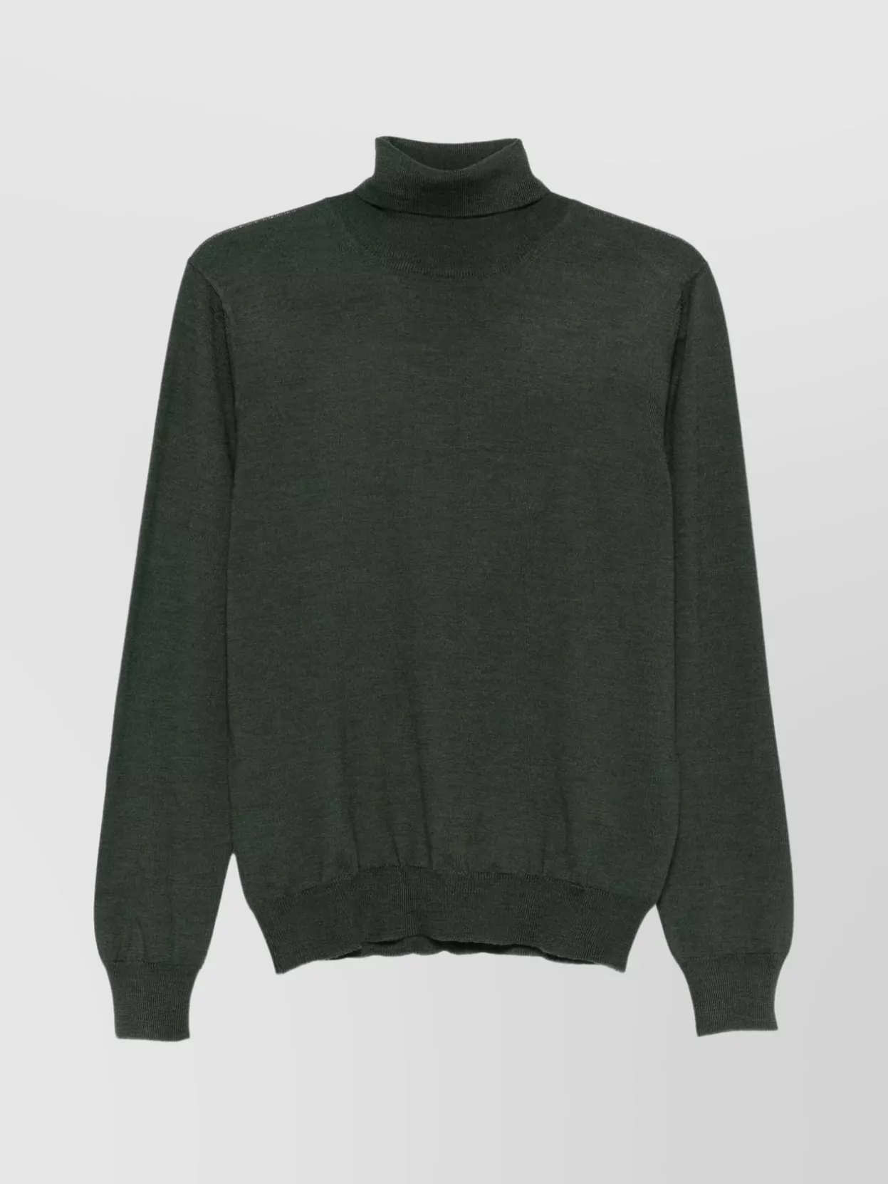 Tagliatore Turtleneck Long Sleeve Fine Knit Sweater In Green