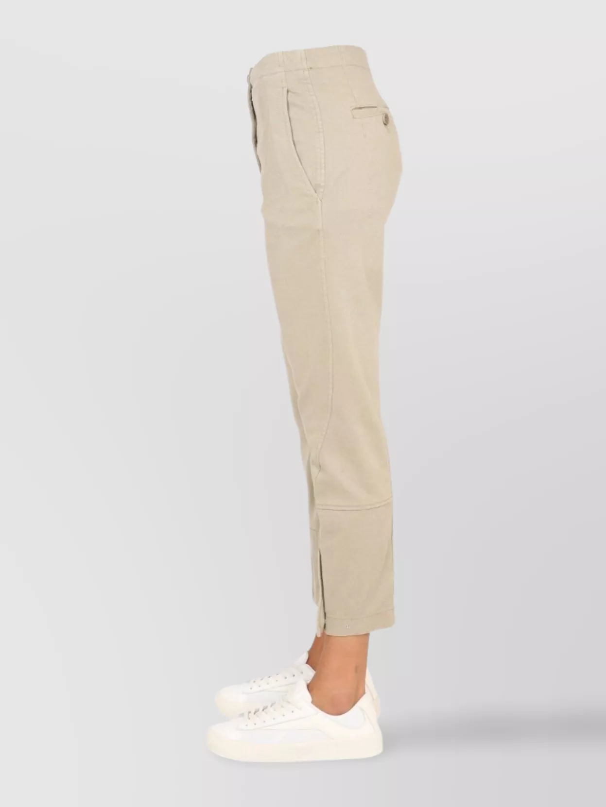 ASPESI CROPPED TROUSERS WITH POCKETS AND BELT LOOPS