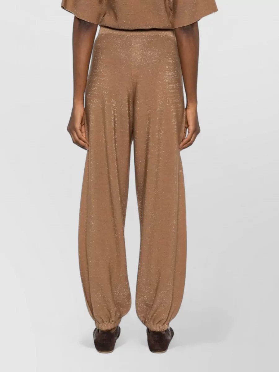 Fabiana Filippi Wool Cotton Trousers Elasticated Cuffs Waistband