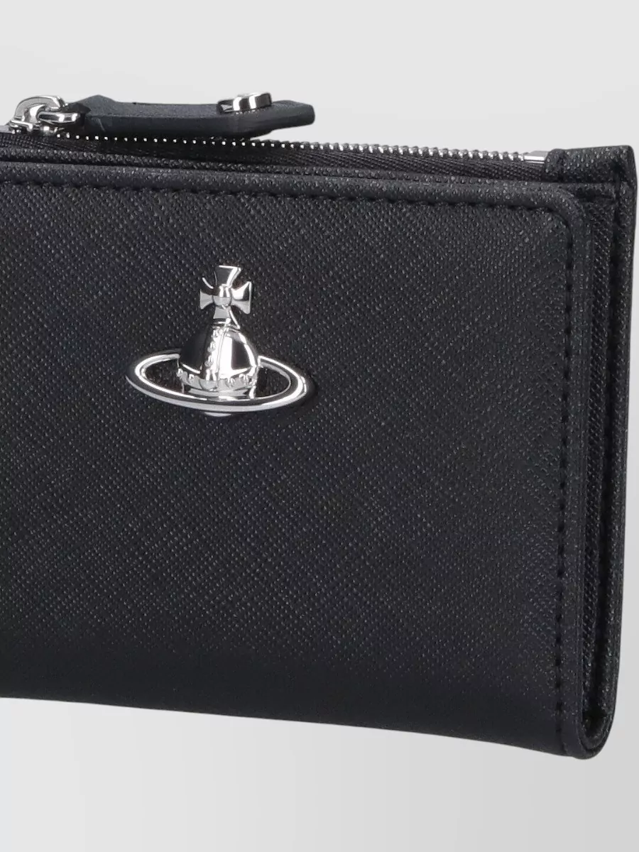 Vivienne Westwood Compact Wallet Metal Logo Card Slots