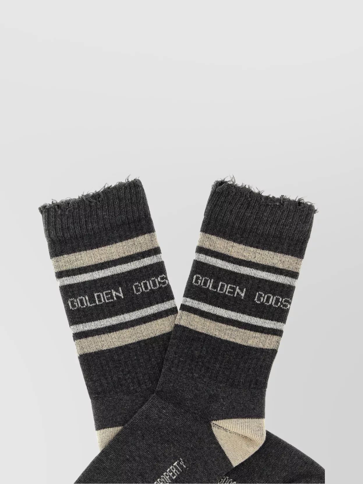Golden Goose Striped Socks With Ribbed Cuffs And Contrast