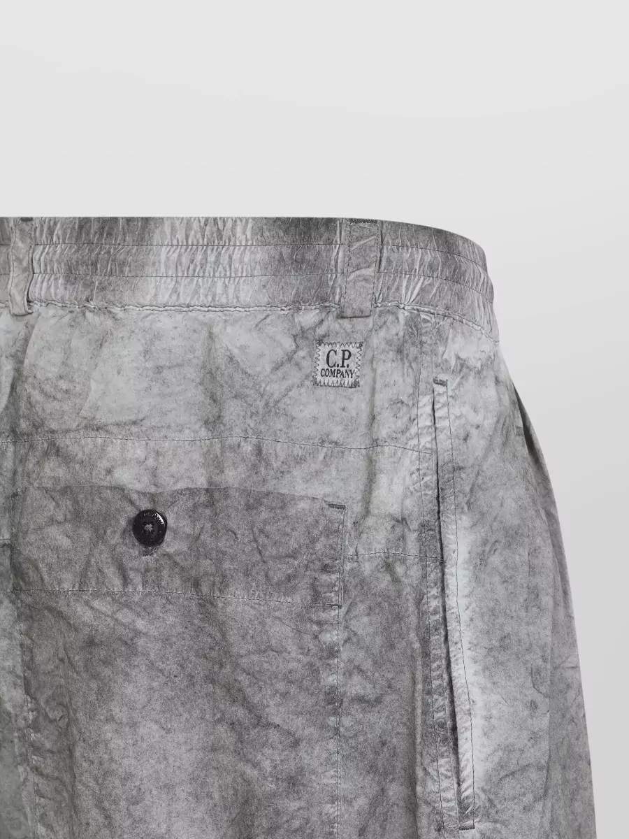 C.p. Company Crinkled Wide-Leg Cargo Trousers