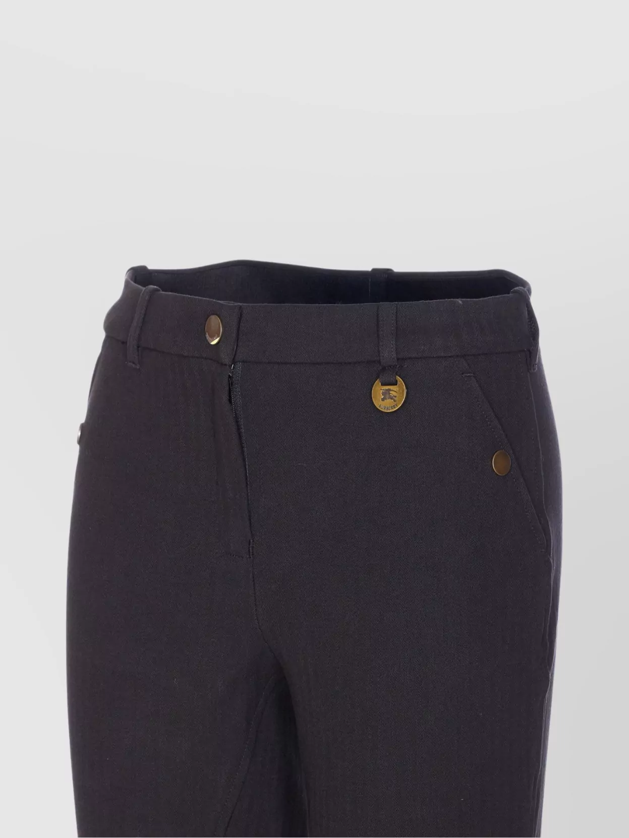 Burberry Regular Fit Trousers With Button On Cuffs