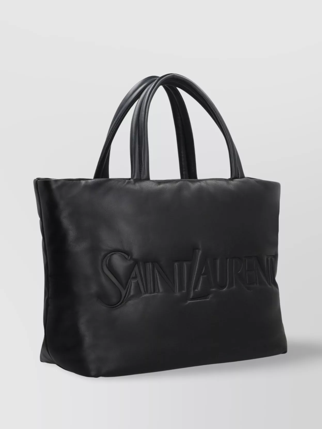 Saint Laurent Quilted Leather Tote With Black Metal Hardware
