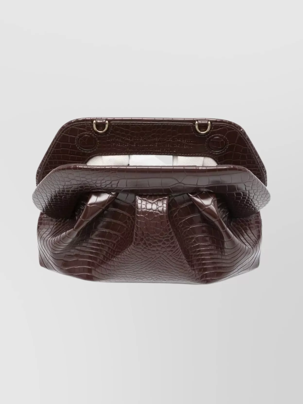 Themoiré Croco Texture Pleated Clutch Bag