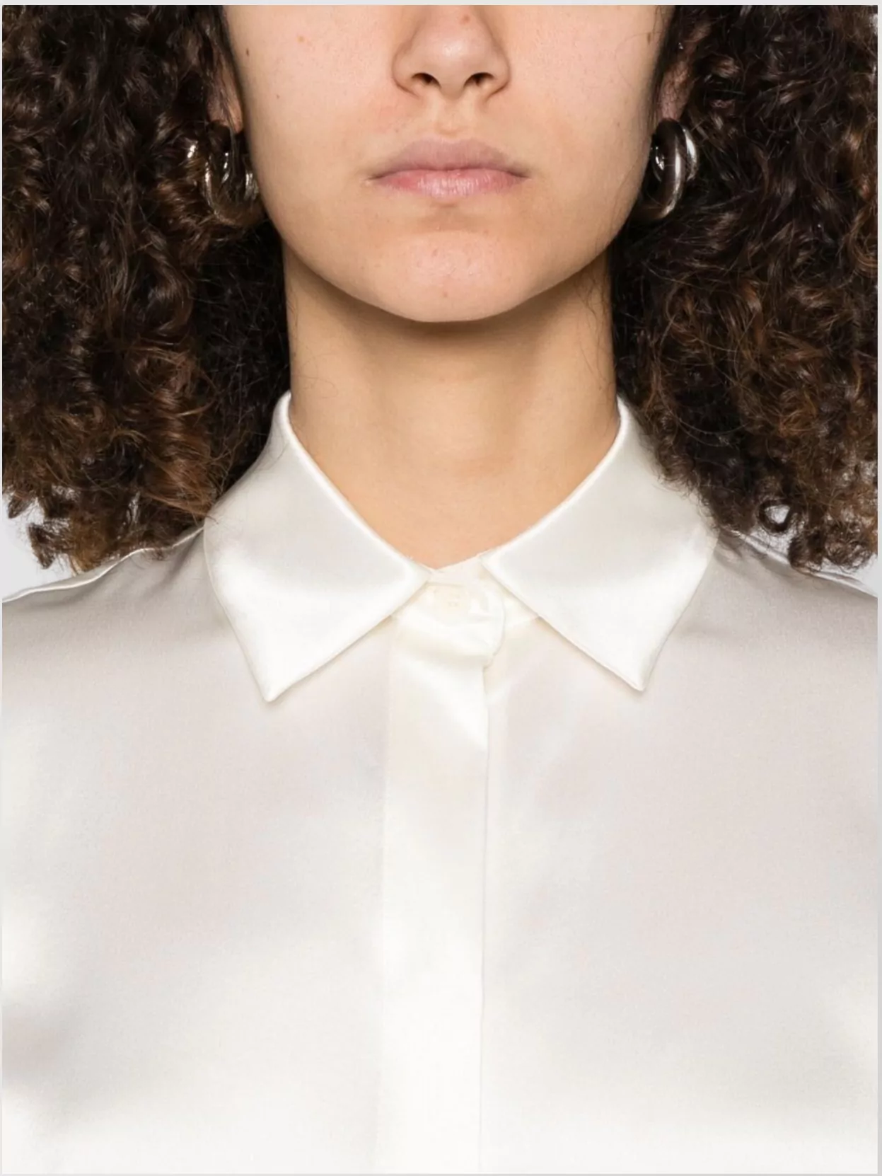 Max Mara Buttoned-Cuff Long Sleeves Top With Pointed Collar
