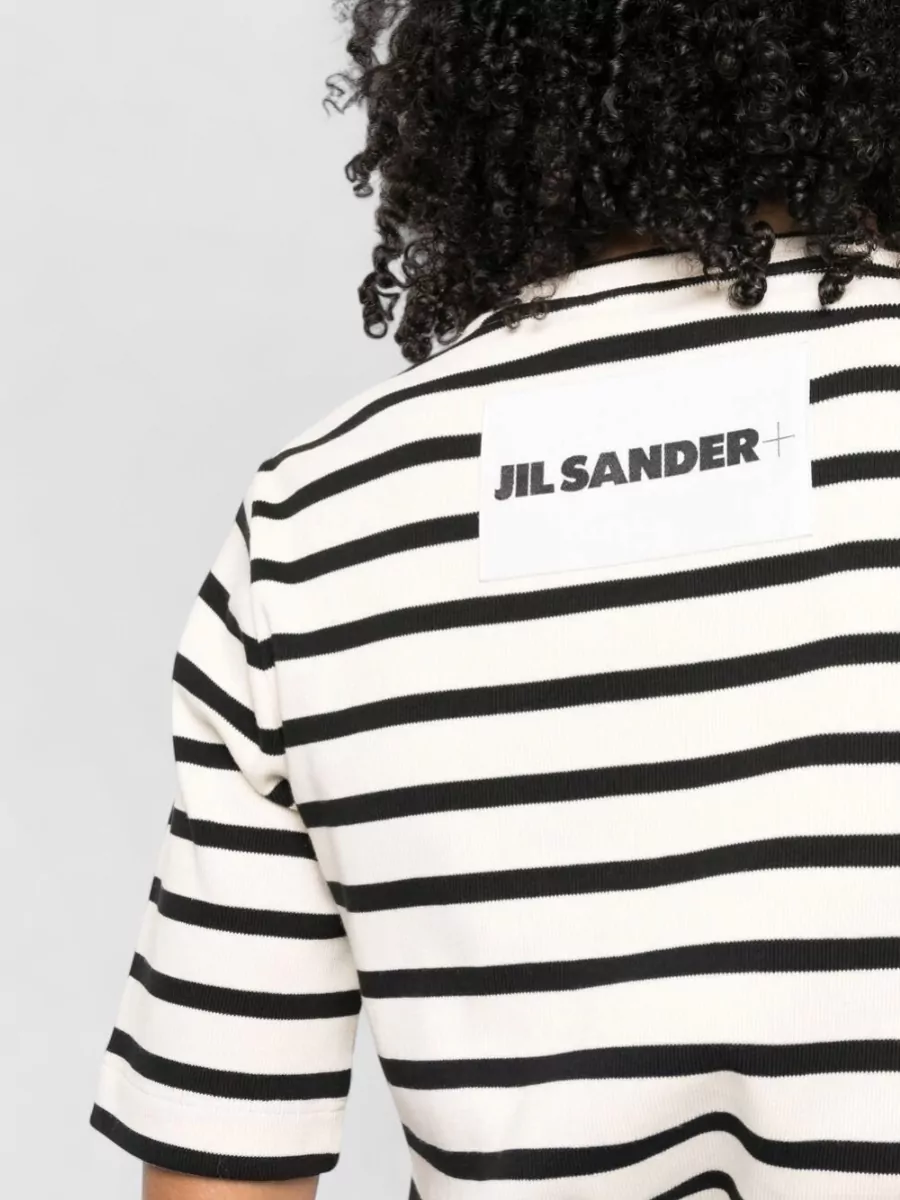 Jil Sander Plus Striped Fine-Ribbed Cotton Crew-Neck T-Shirt