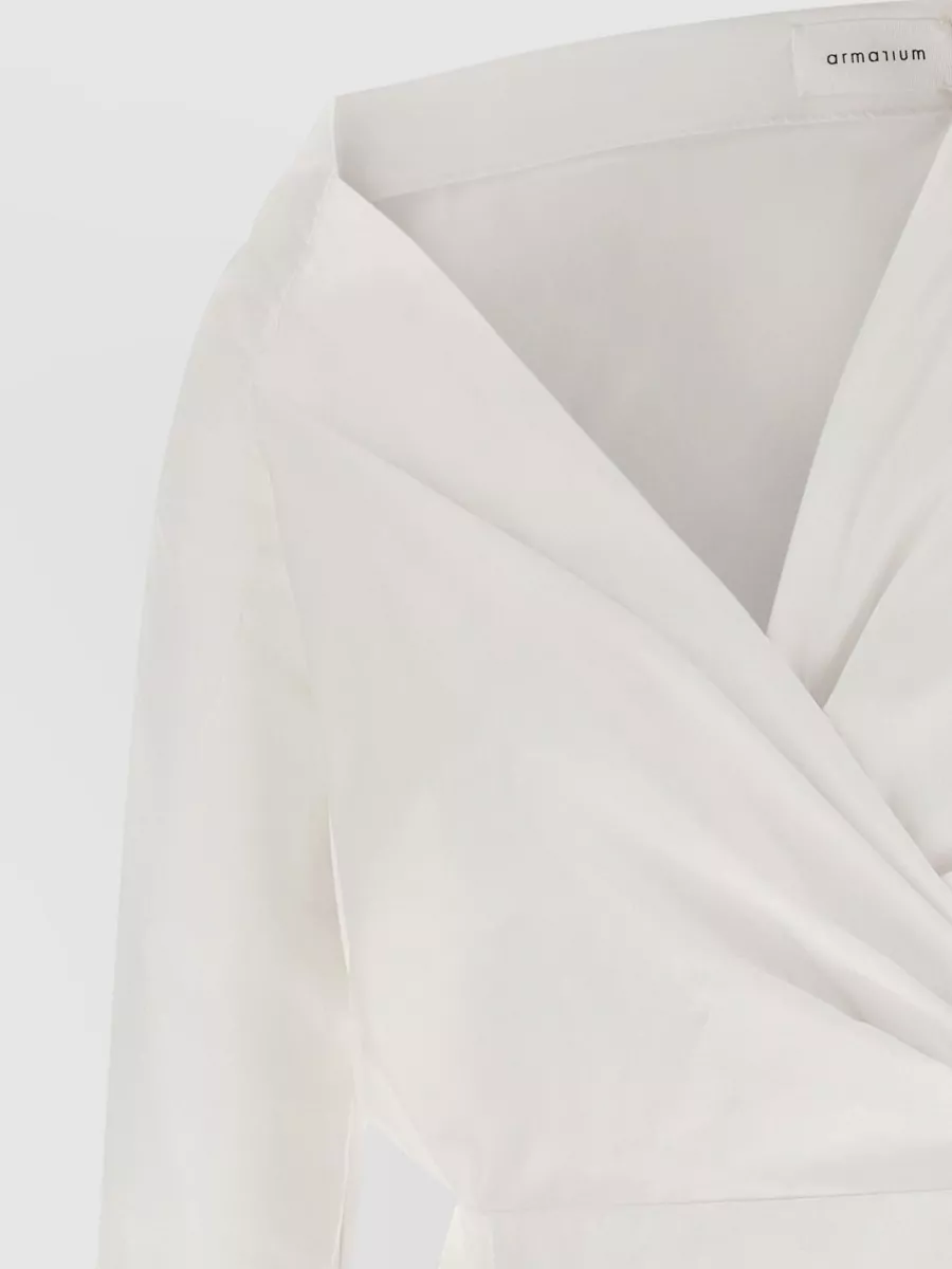 Armarium Cotton Asymmetric Wrap Long-Sleeve Shirt