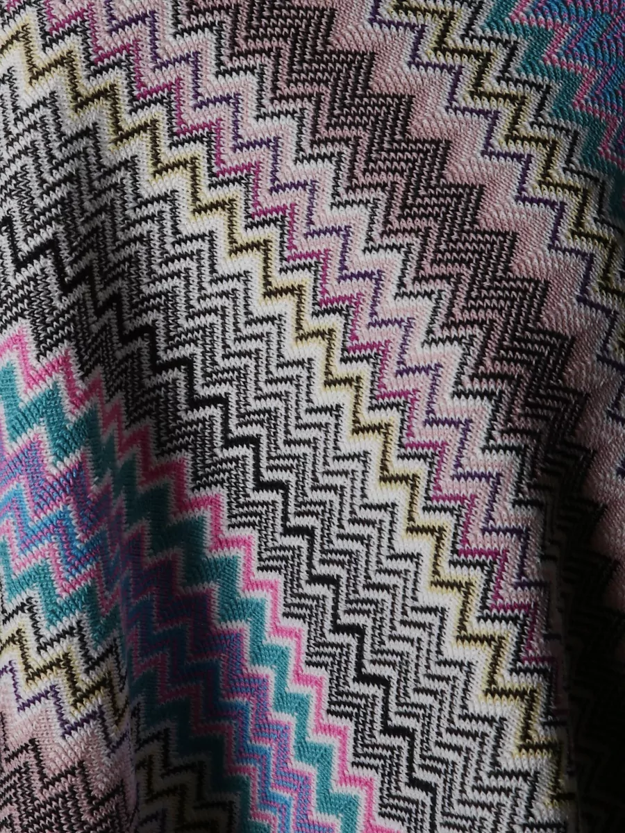 Missoni Chevron Patterned Fringe Cape Jacket