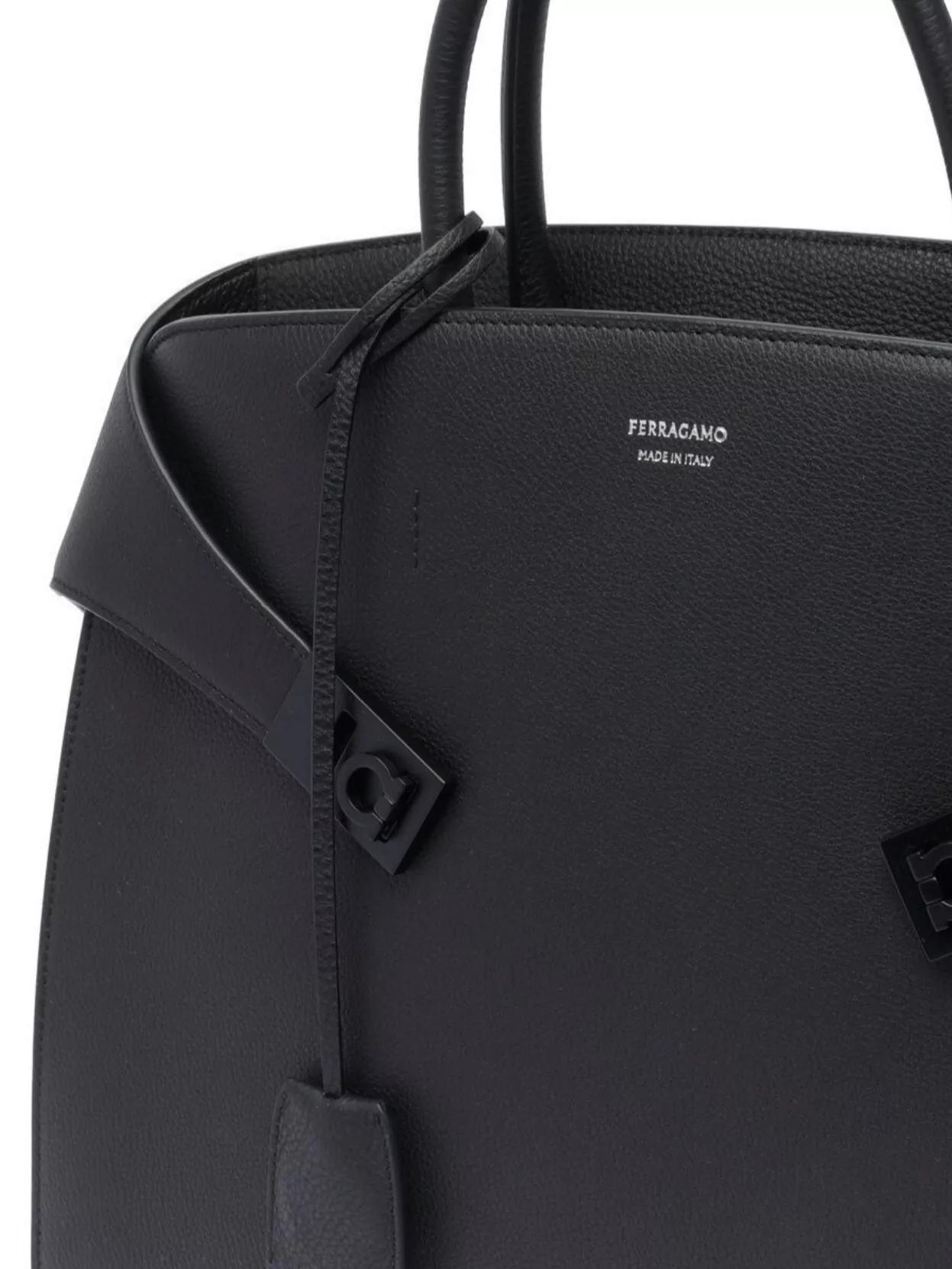 Ferragamo Buckle Strap Laptop Bag Handles Structure