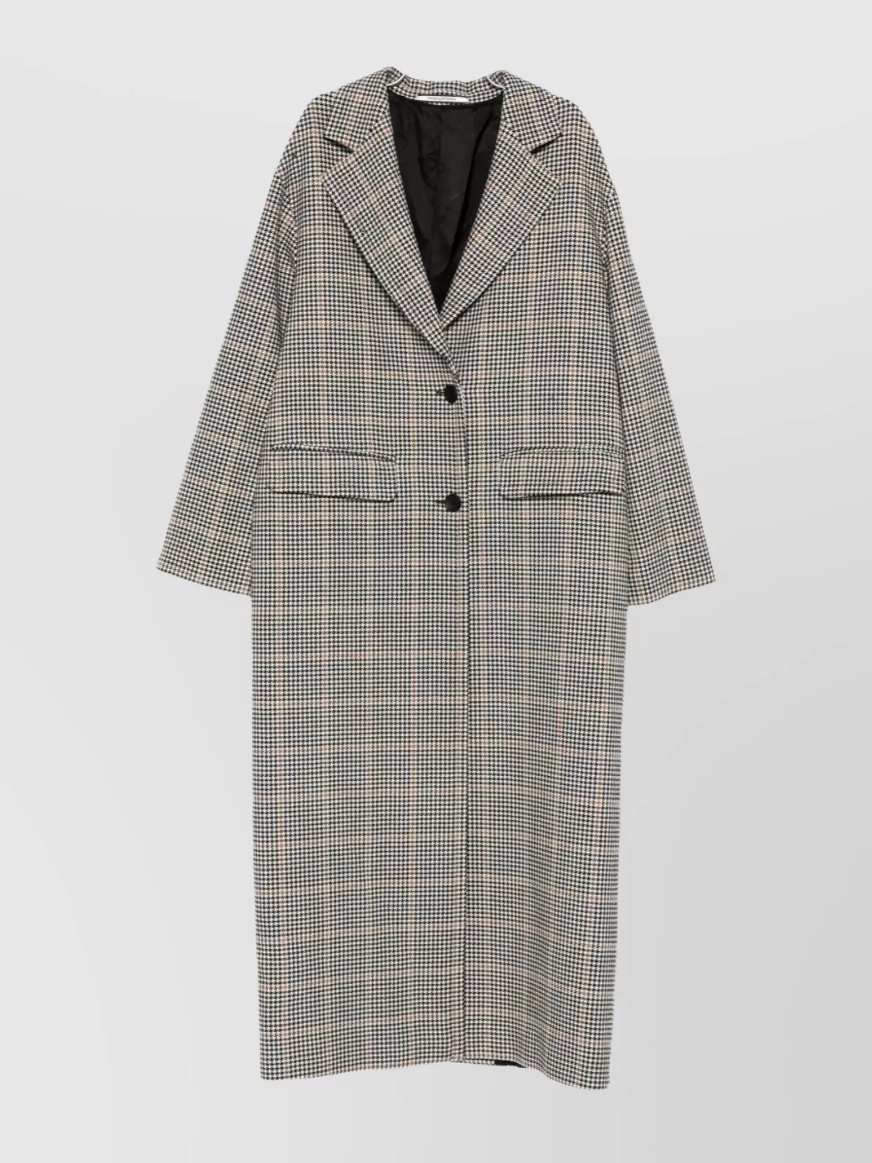 Tagliatore Houndstooth Pattern Wool Coat Pockets In Gray