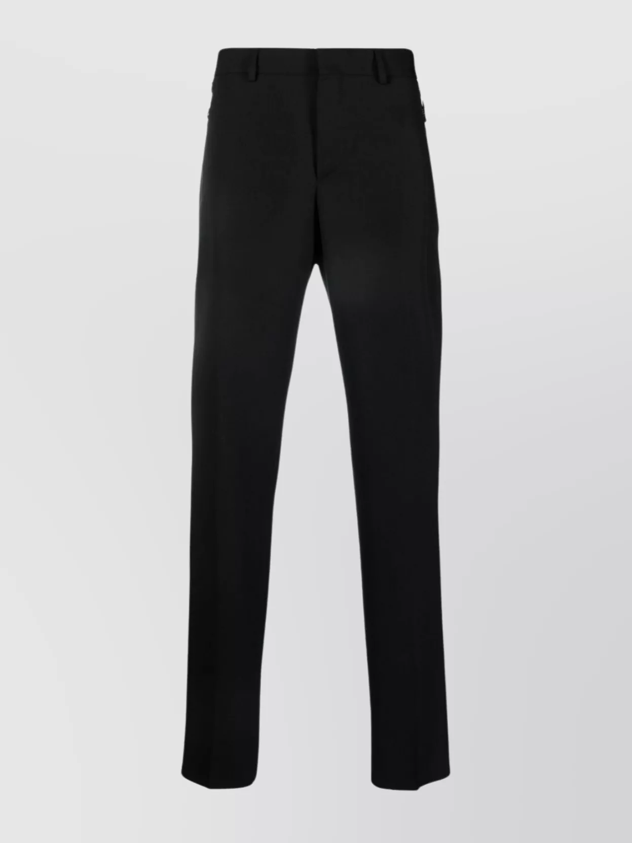 Shop Moschino Streamlined Mid-rise Slim-cut Trousers With Zip-fastening Pockets In Black