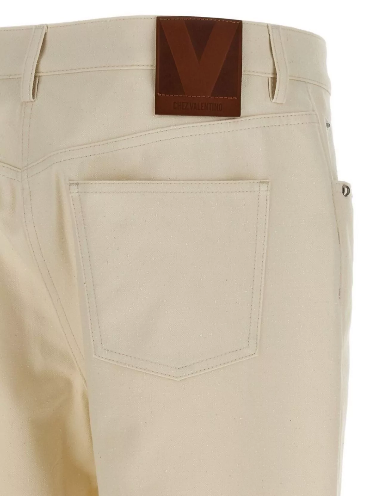 Valentino Casual Cotton Trousers Featuring Embellishments