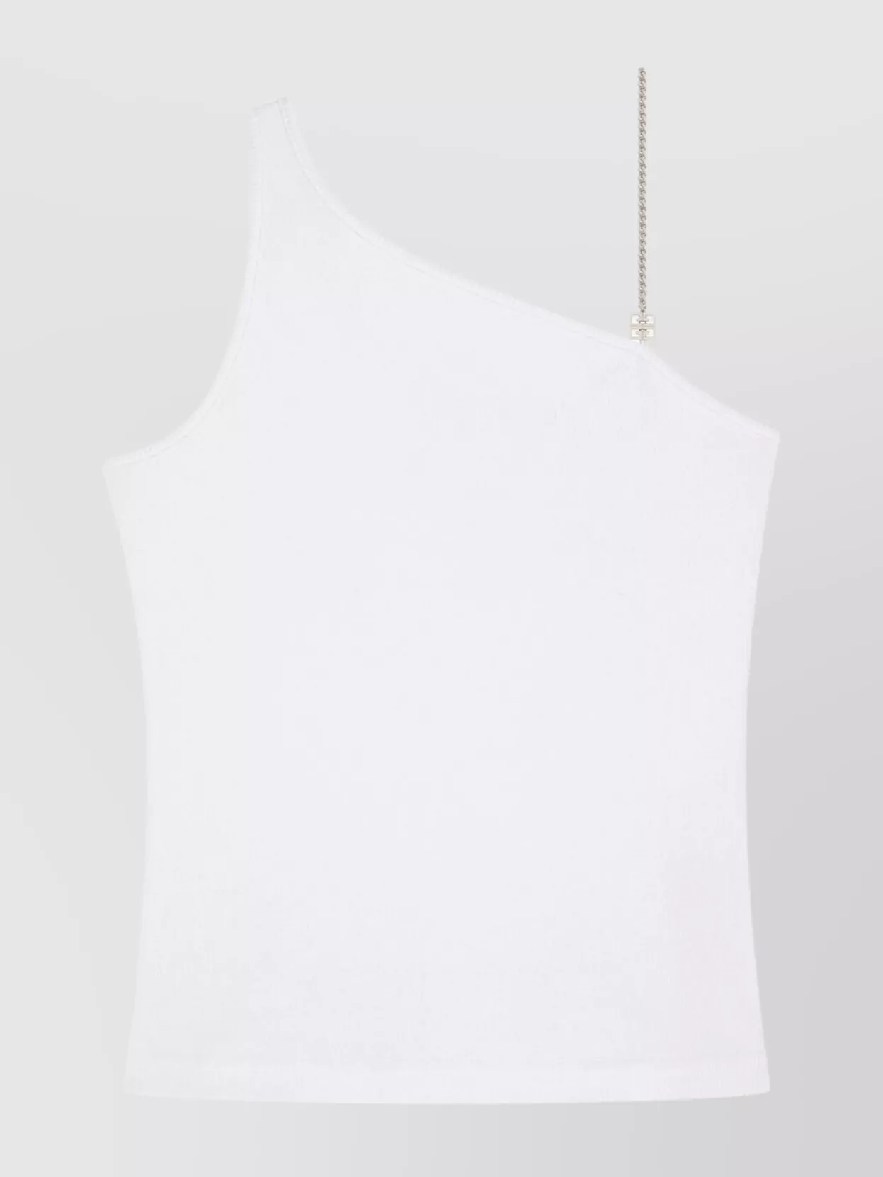 Shop Givenchy Ribbed One-shoulder High Waist Flared Top In White